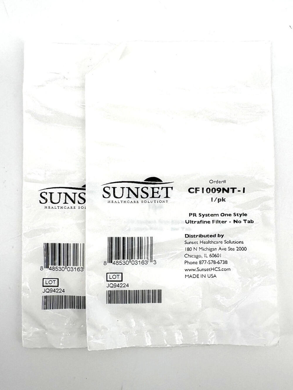 Lot of 2 New Sealed Sunset CF1009NT-1 PR System One Style Ultrafine Filter